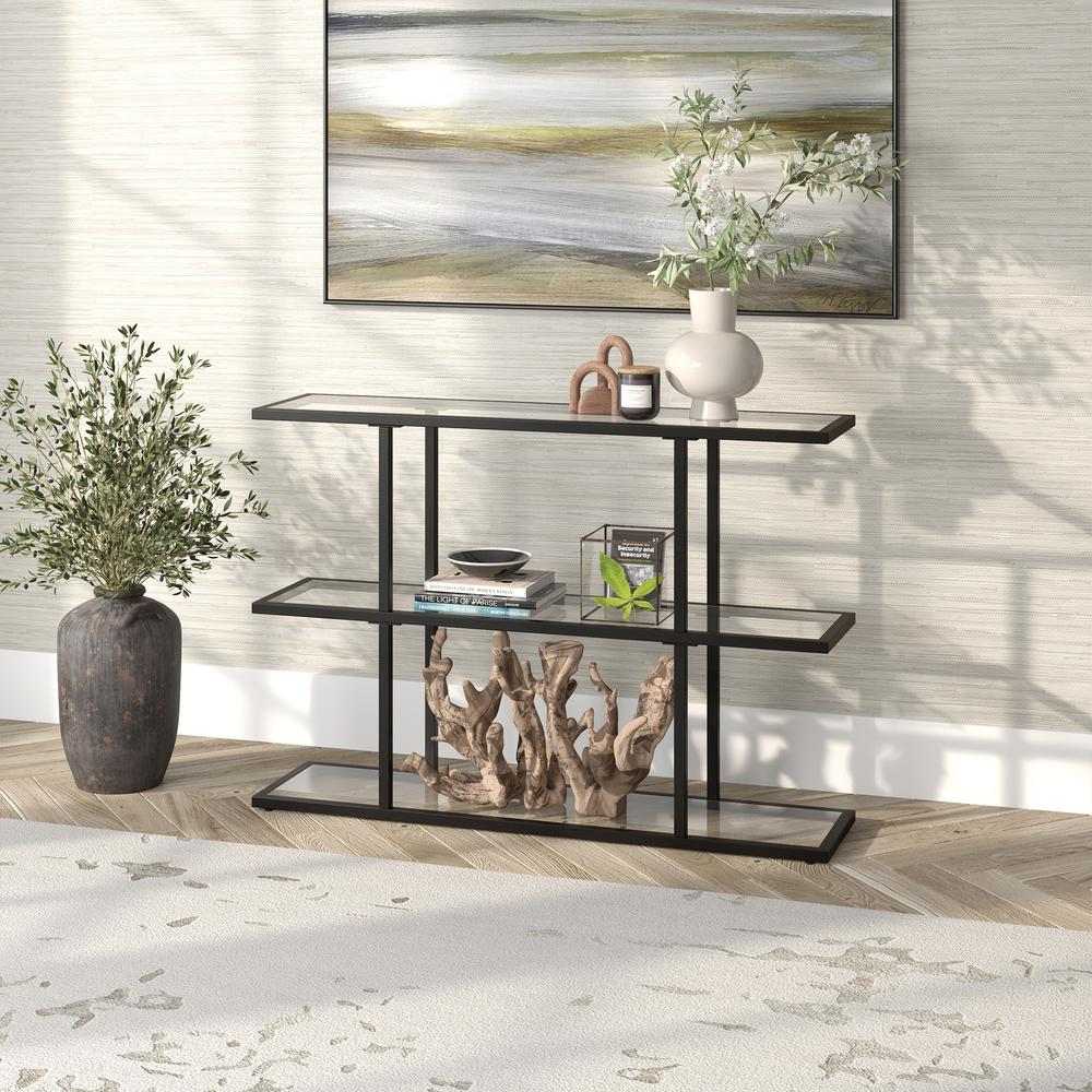 Yeardley 42'' Wide Rectangular Console Table in Blackened Bronze. Picture 4