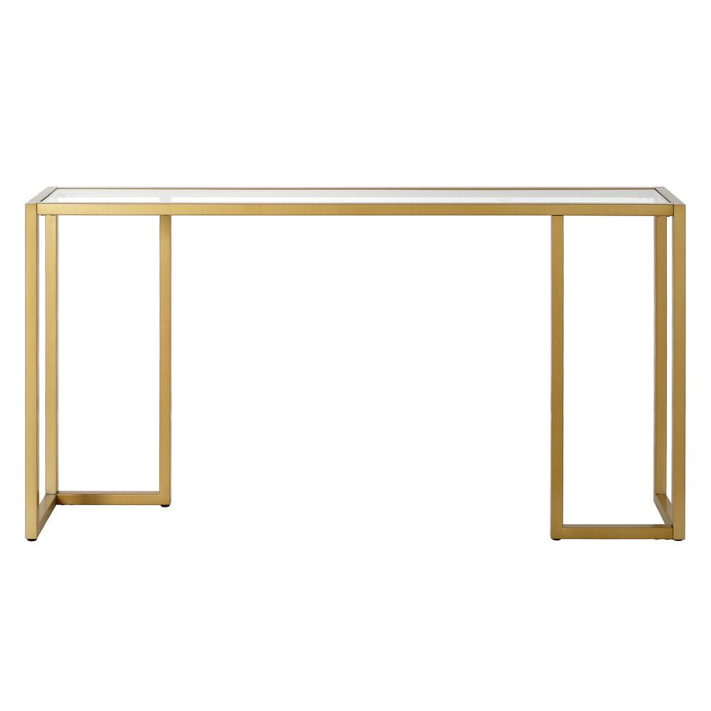 Oscar 55'' Wide Rectangular Console Table in Brass. Picture 3