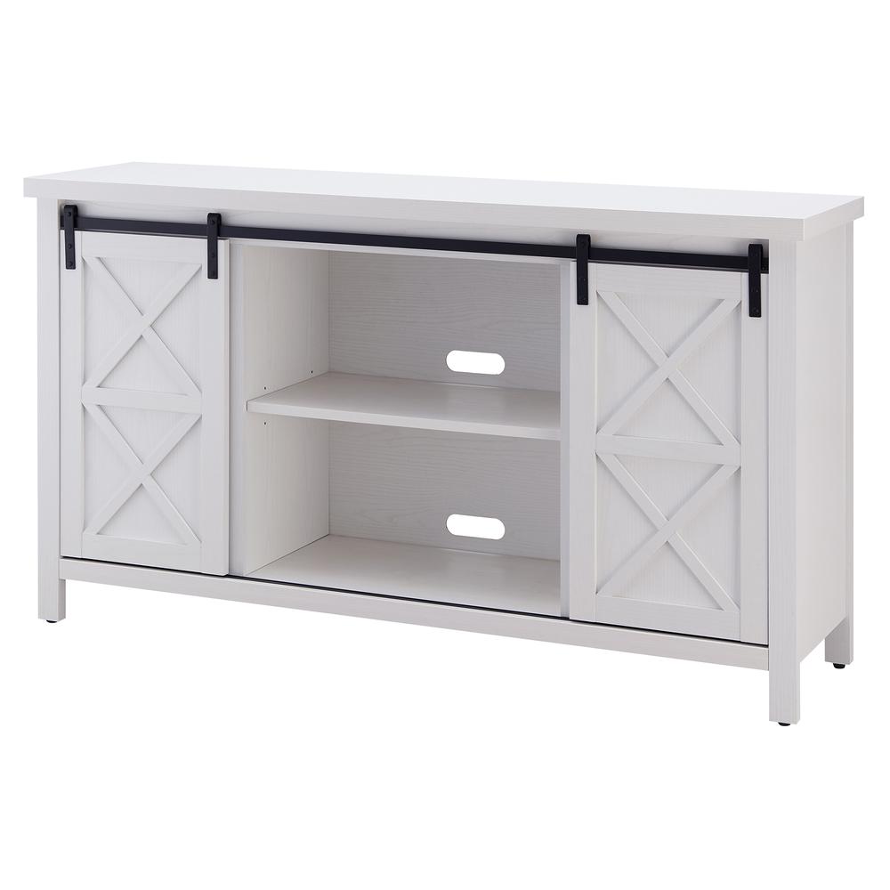 Elmwood Rectangular TV Stand for TV's up to 65" in White. Picture 3
