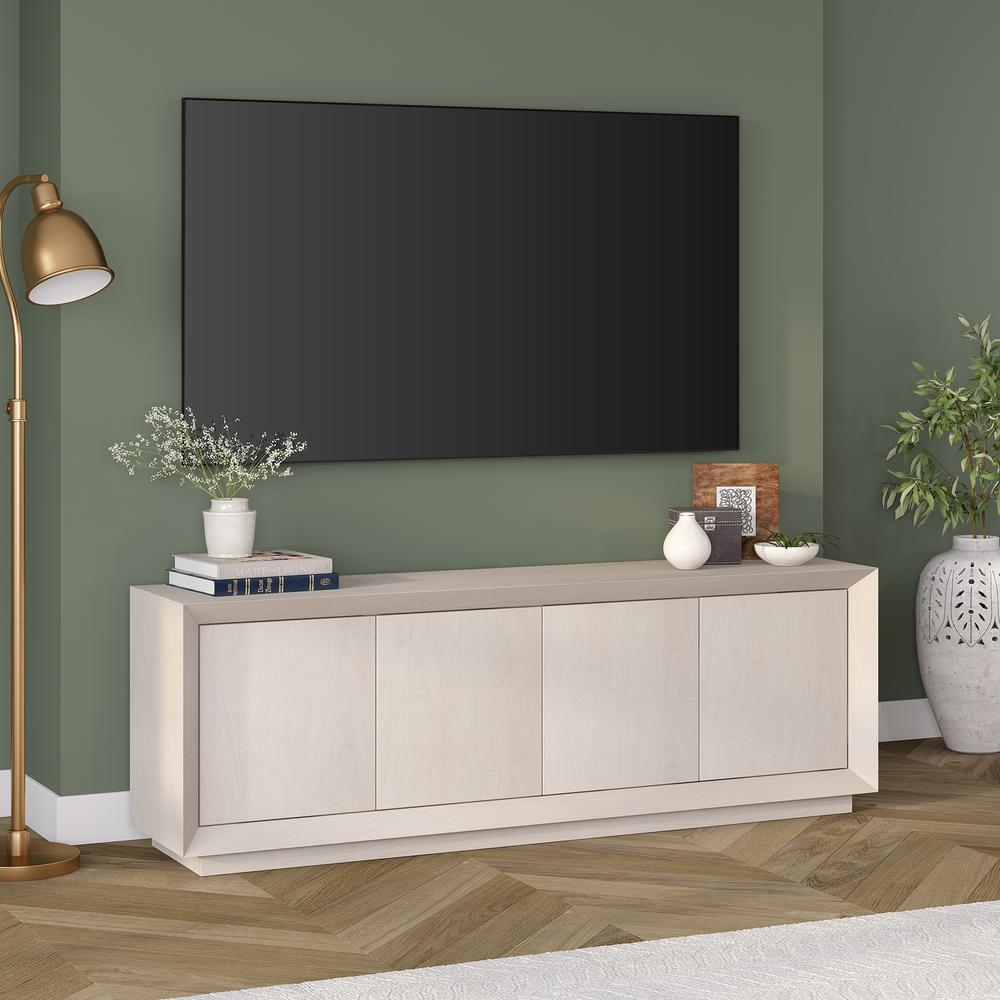 Oswald Rectangular TV Stand for TV's up to 75" in Alder White. Picture 4