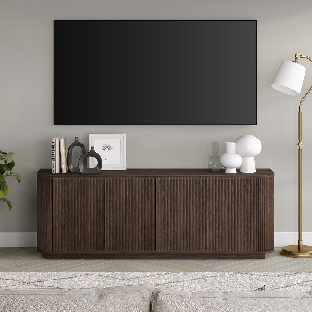 Canton Rectangular TV Stand for TV's up to 75" in Alder Brown. Picture 3