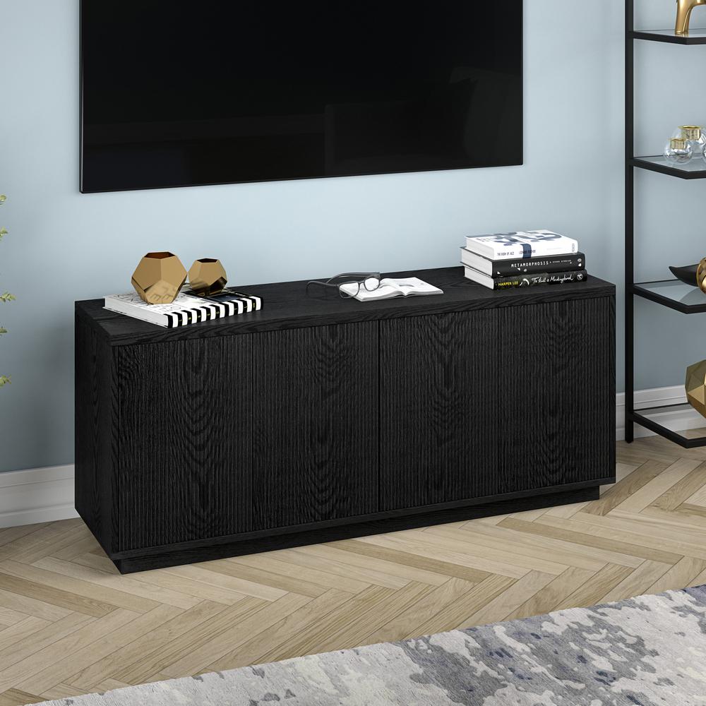 Hanson Rectangular TV Stand for TV's up to 65" in Black Grain. Picture 4