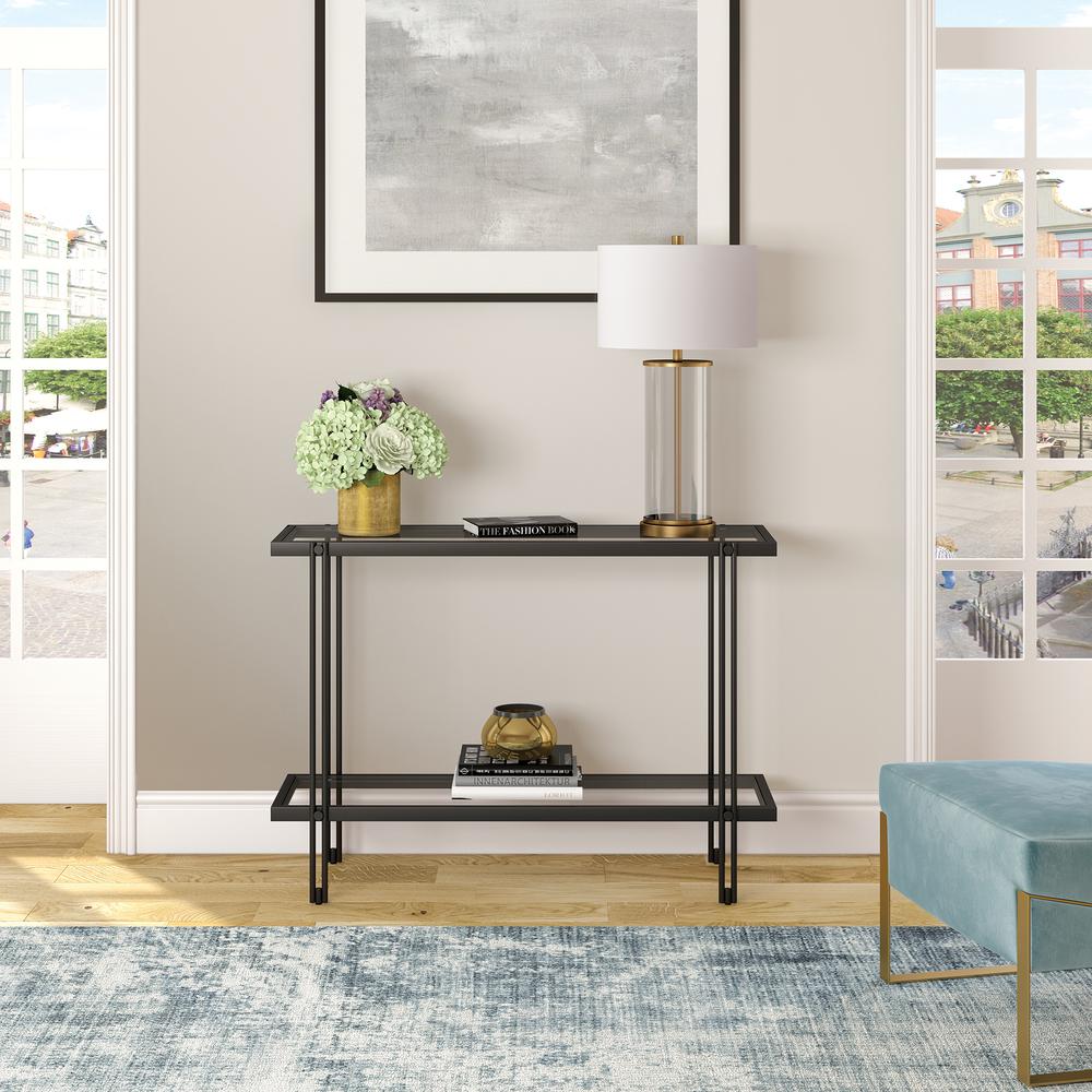 Inez 42'' Wide Rectangular Console Table in Blackened Bronze. Picture 5