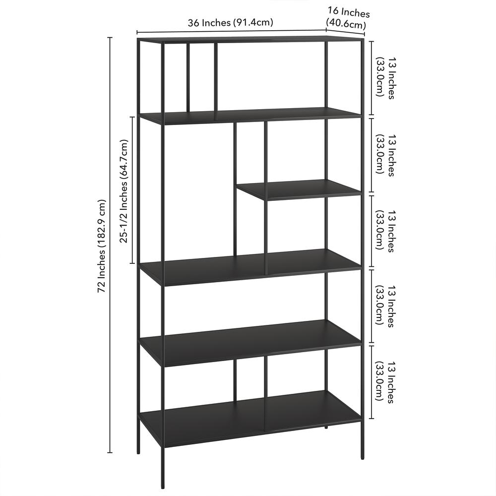Winslow 72" Tall Rectangular Bookcase in Blackened Bronze. Picture 5