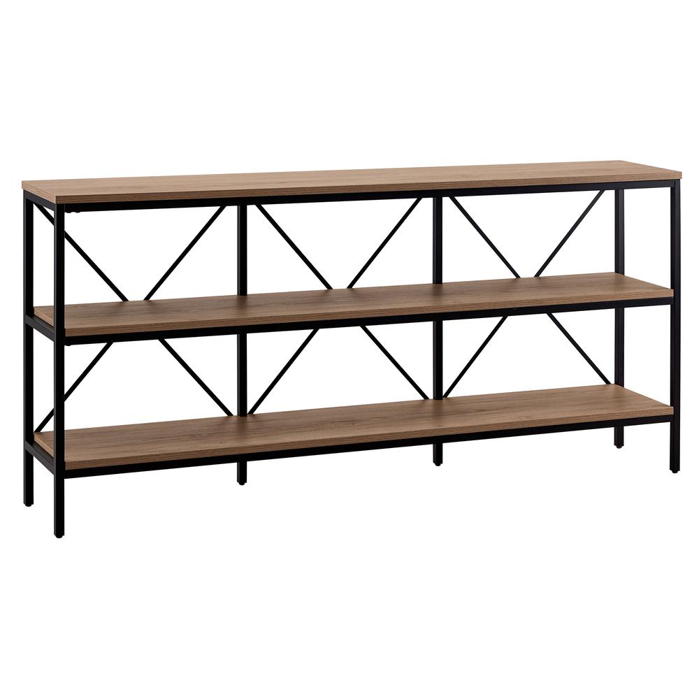 Kira 64" Wide Rectangular Console Table in Blackened Bronze/Golden Brown. Picture 1