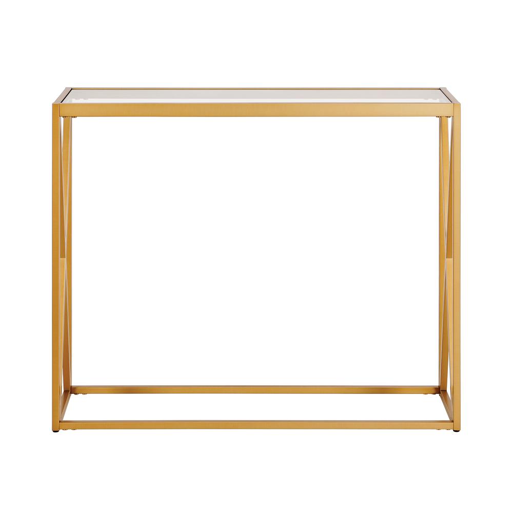 Arlo 36'' Wide Rectangular Console Table in Brass. Picture 3