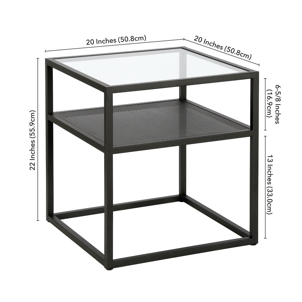Nellie 20'' Wide Square Side Table in Blackened Bronze. Picture 5