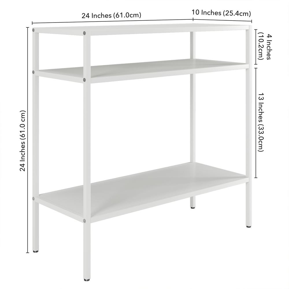 Ricardo 24'' Wide Rectangular Side Table in Matte White. Picture 5
