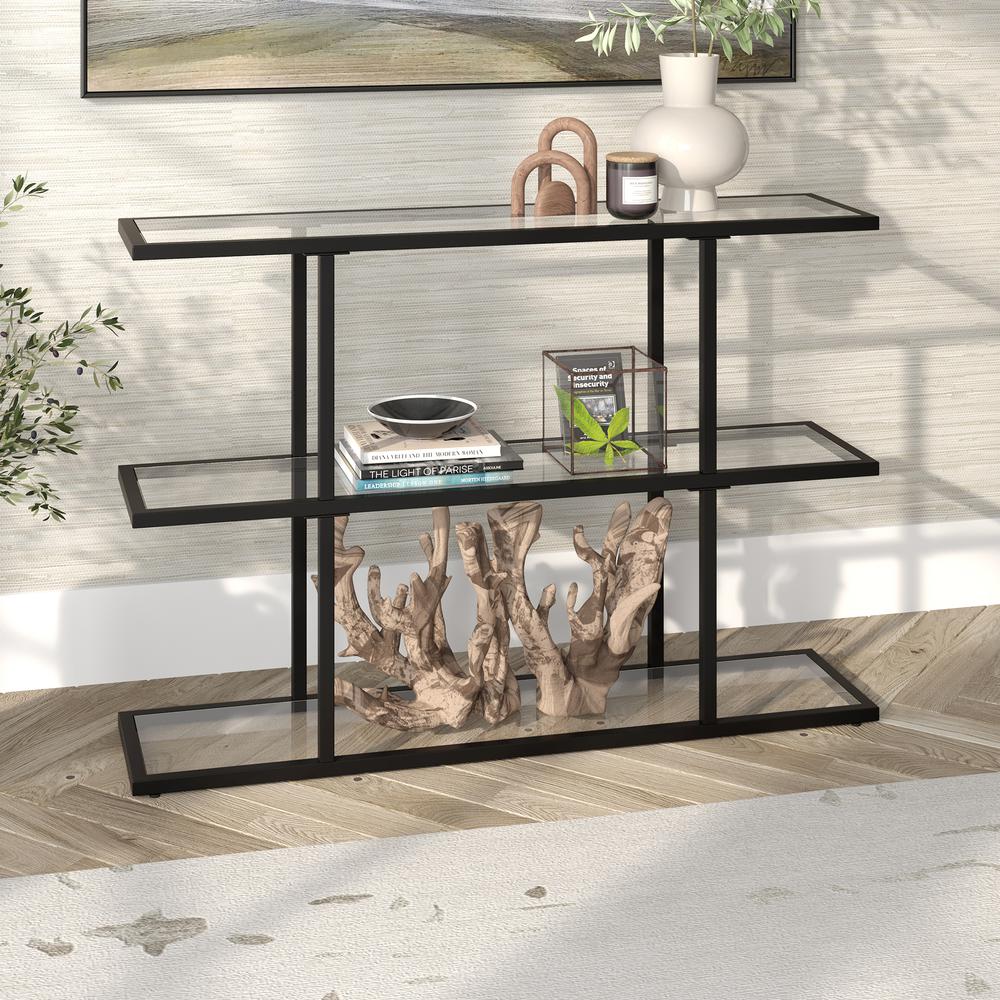 Yeardley 42'' Wide Rectangular Console Table in Blackened Bronze. Picture 2