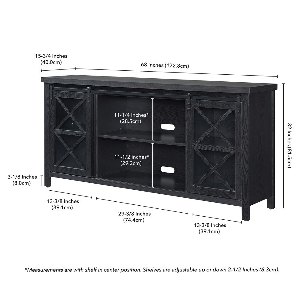 Clementine Rectangular TV Stand for TV's up to 80" in Black Grain. Picture 5