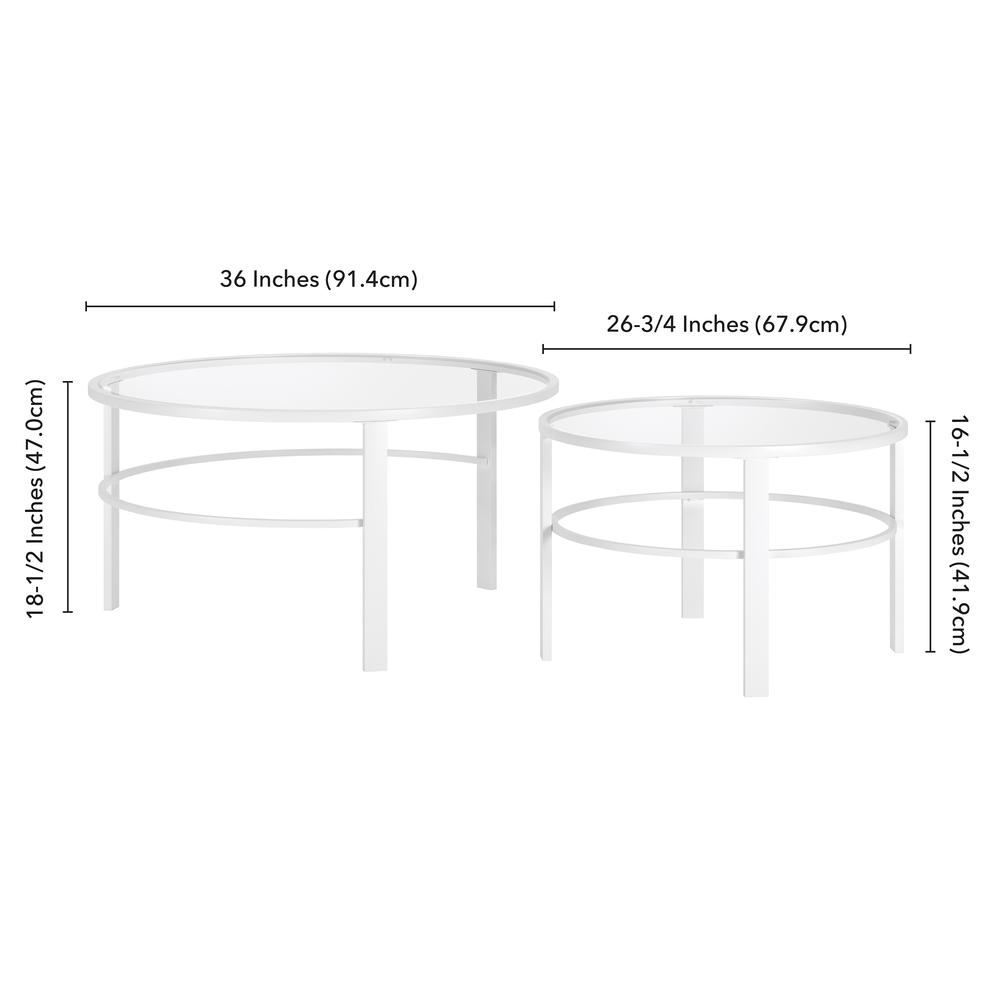Gaia Round Nested Coffee Table in White. Picture 5