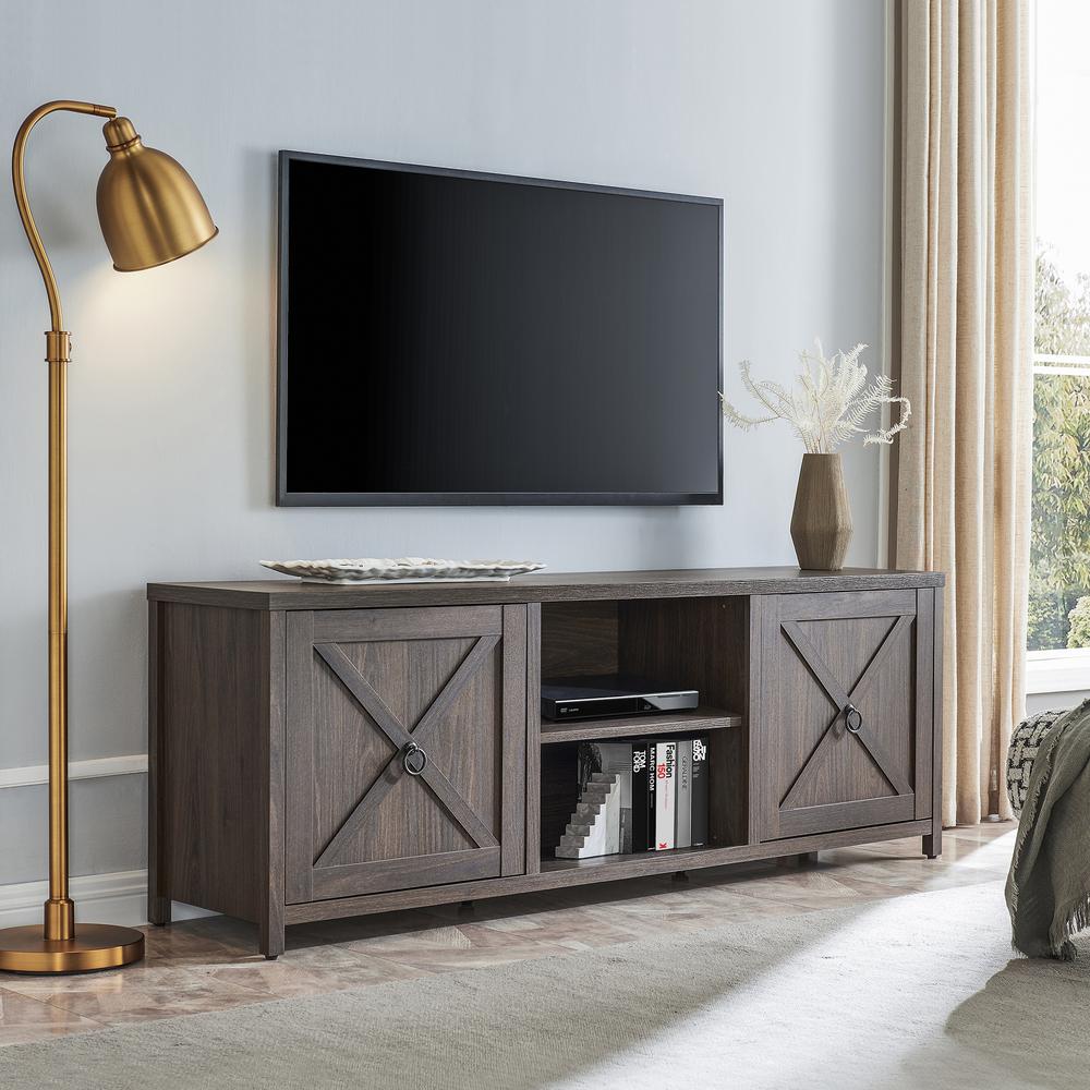 Granger Rectangular TV Stand for TV's up to 80" in Alder Brown. Picture 2