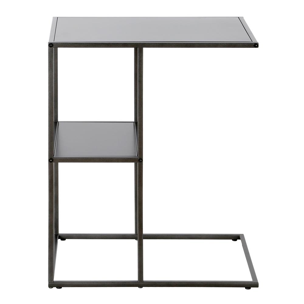 Winthrop 20'' Wide Rectangular Side Table in Gunmetal Gray. Picture 3