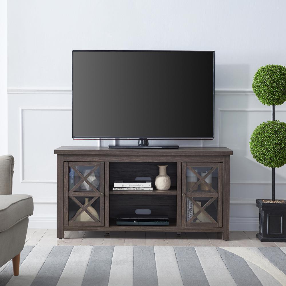 Colton Rectangular TV Stand for TV's up to 55" in Alder Brown. Picture 4