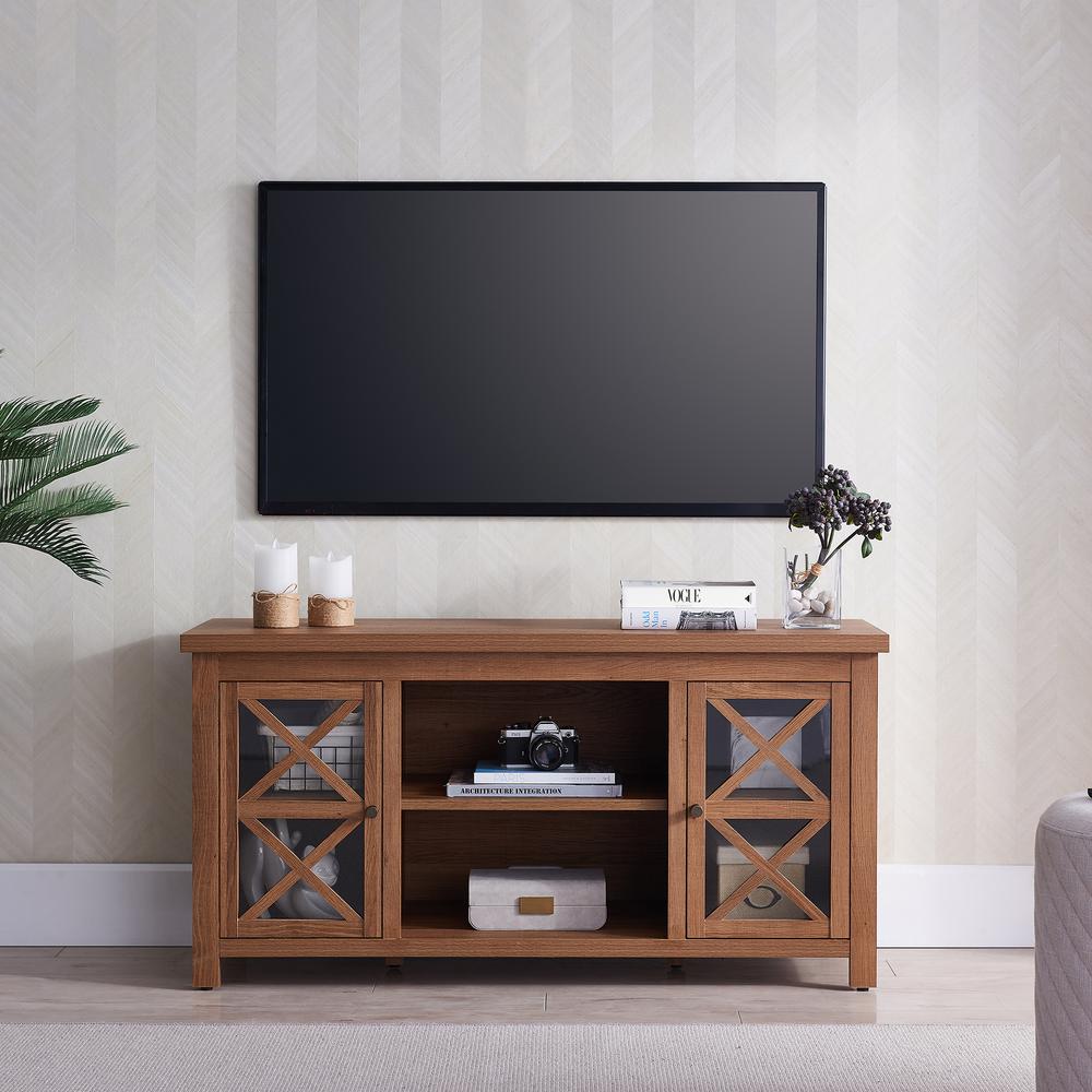 Colton Rectangular TV Stand for TV's up to 55" in Golden Oak. Picture 6