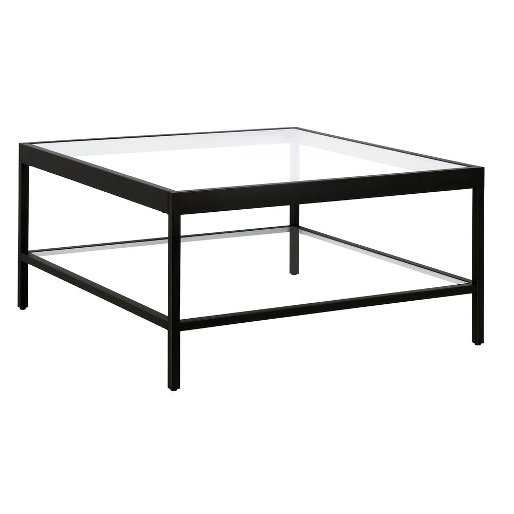 Alexis 32'' Wide Square Coffee Table in Blackened Bronze. Picture 1