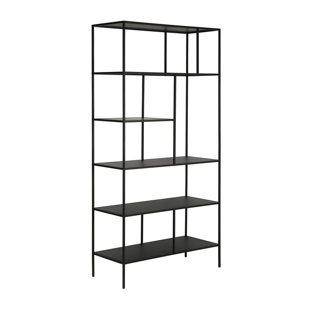 Winthrop 72'' Tall Rectangular Bookcase in Blackened Bronze. Picture 1