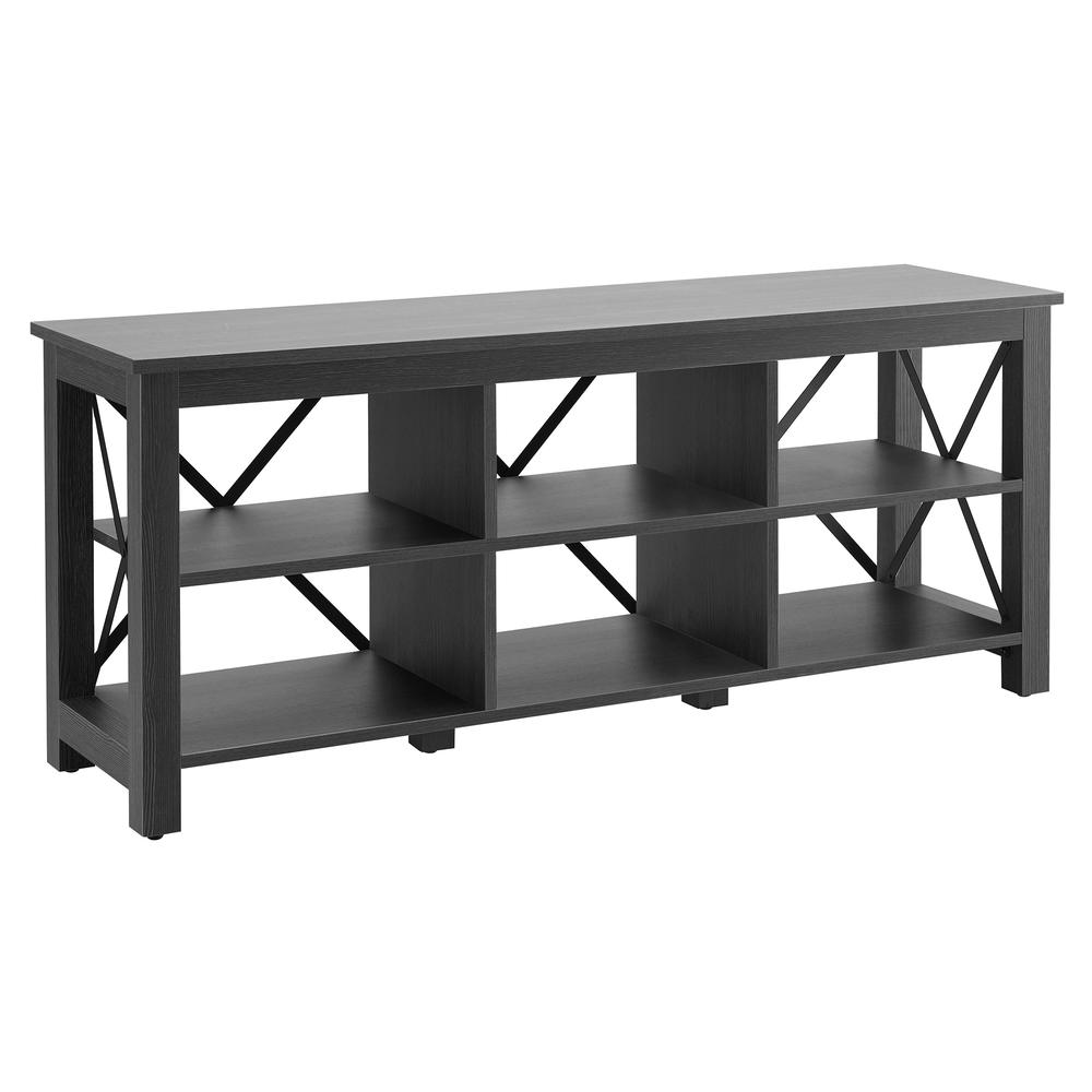 Sawyer Rectangular TV Stand for TV's up to 65" in Charcoal Gray. Picture 1