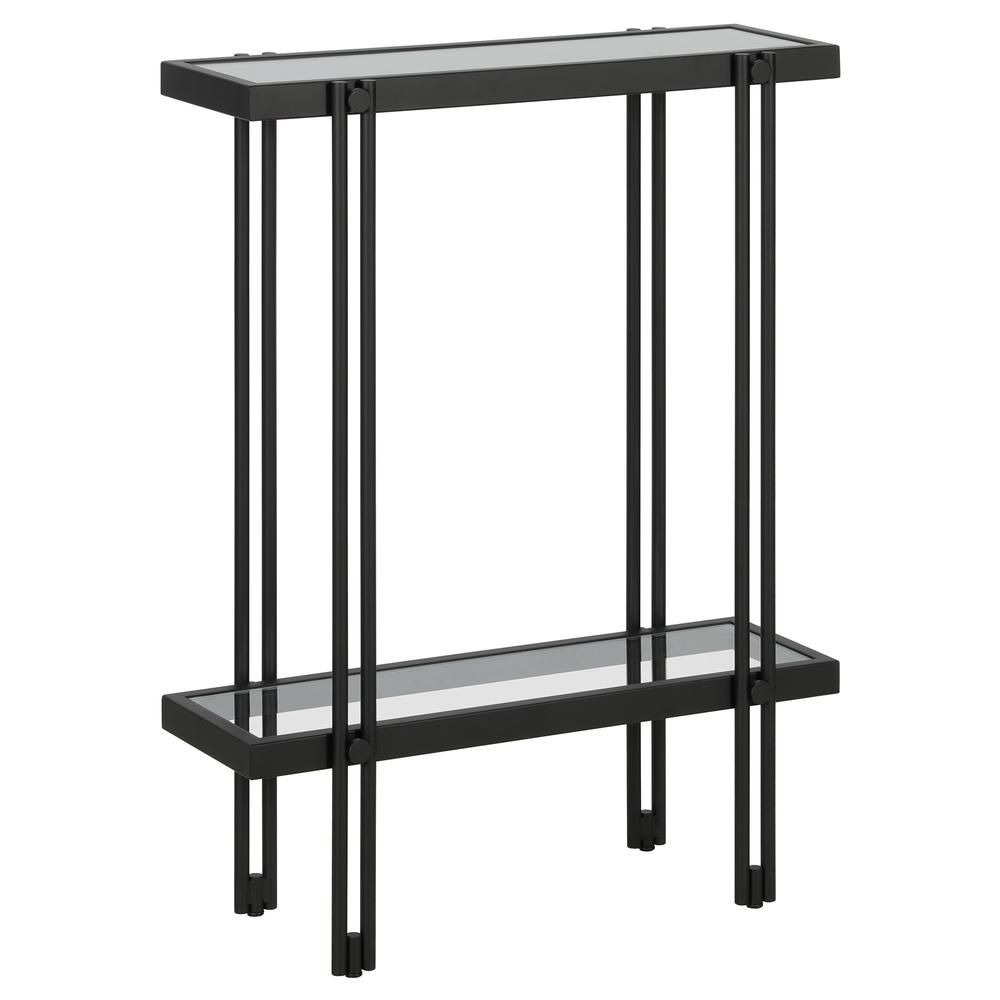 Inez 22'' Wide Rectangular Console Table in Blackened Bronze. Picture 1
