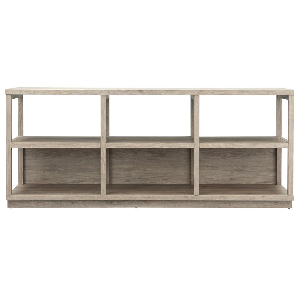 Thalia Rectangular TV Stand for TV's up to 80" in Antiqued Gray Oak. Picture 3