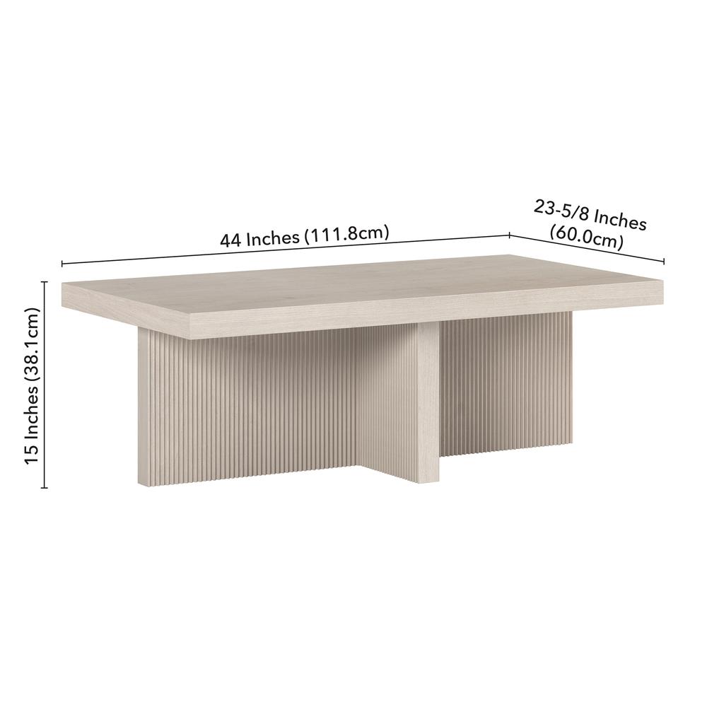 Holm 44" Wide Rectangular Coffee Table in Alder White. Picture 5