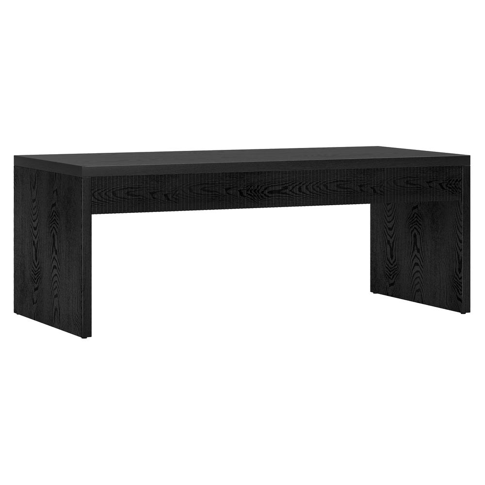 Lawrence 48" Wide Rectangular Coffee Table in Black Grain. Picture 1