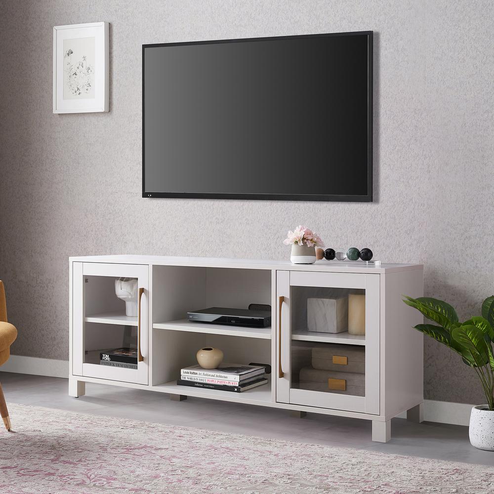 Quincy Rectangular TV Stand for TV's up to 65" in White. Picture 2