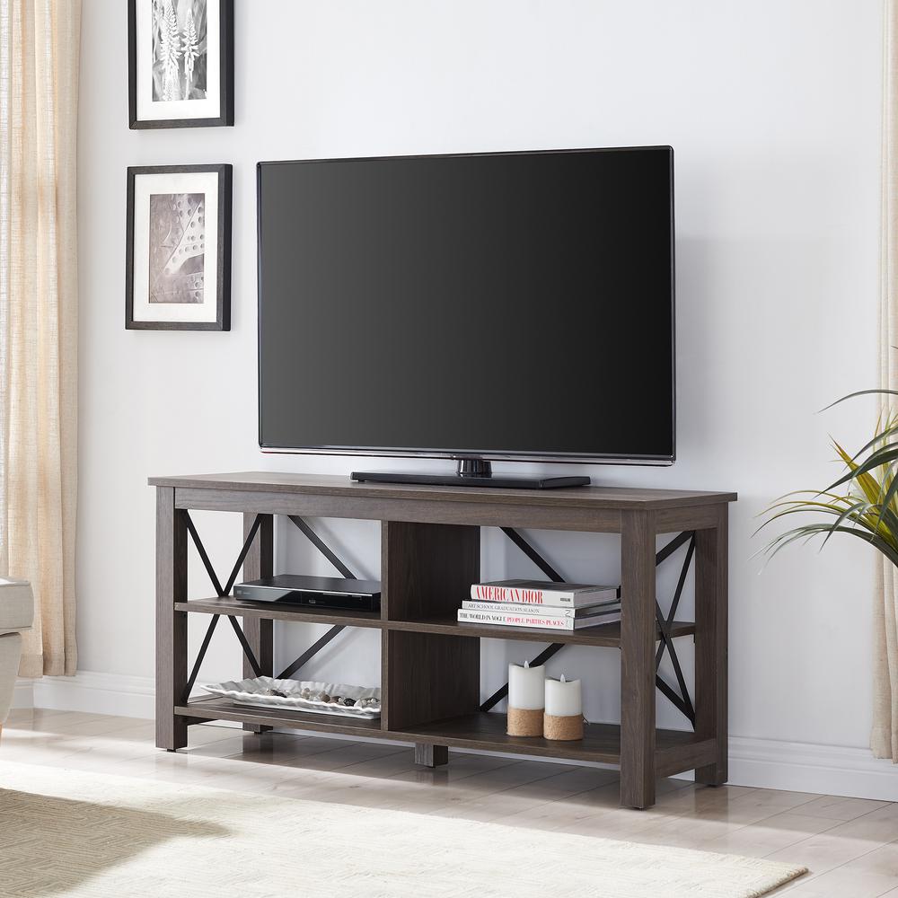 Sawyer Rectangular TV Stand for TV's up to 55" in Alder Brown. Picture 2