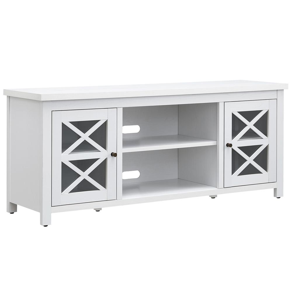 Colton Rectangular TV Stand for TV's up to 65" in White. Picture 1