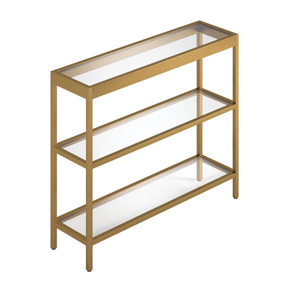 Alexis 36'' Wide Rectangular Console Table in Brass. Picture 1