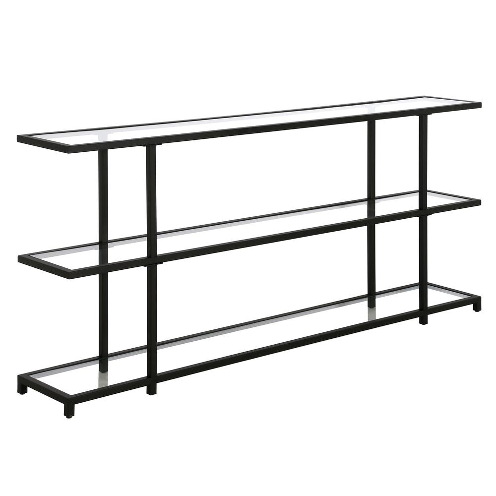 Greenwich 64'' Wide Rectangular Console Table in Blackened Bronze. Picture 1