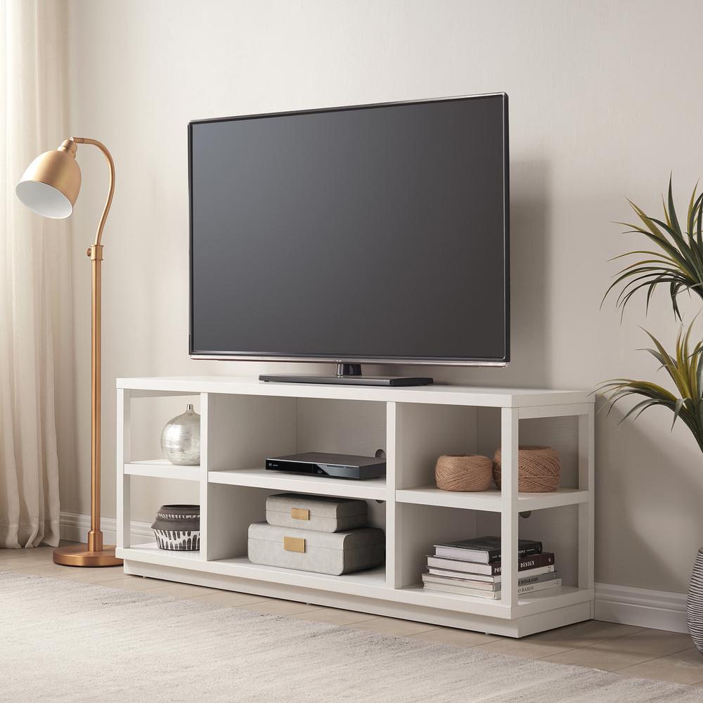 Freya Rectangular TV Stand for TV's up to 65" in White. Picture 2