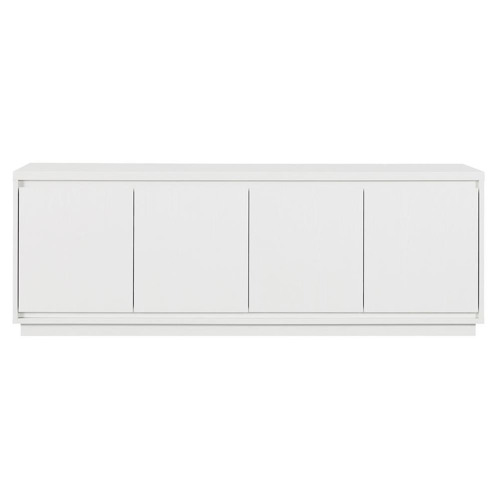 Presque Rectangular TV Stand for TV's up to 80" in White. Picture 3