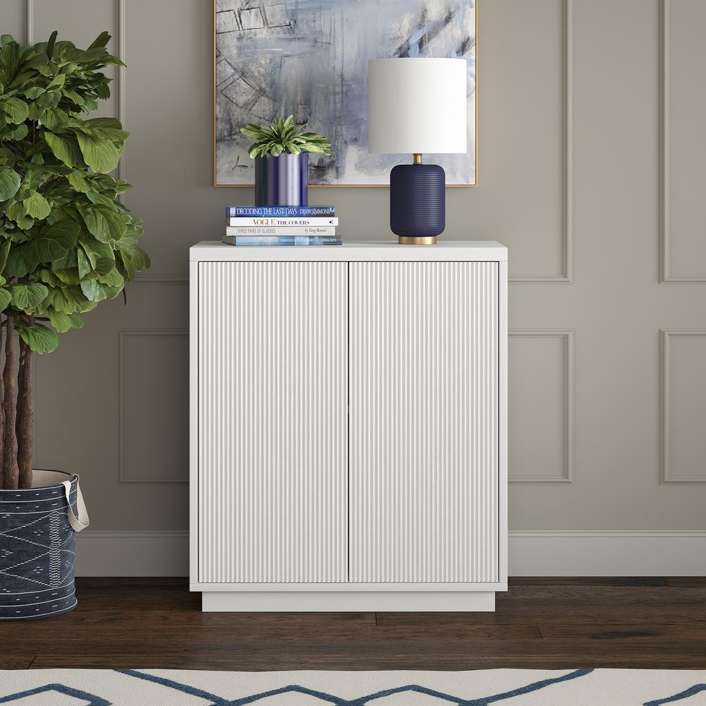 Alston 28" Wide Rectangular Accent Cabinet in White. Picture 4