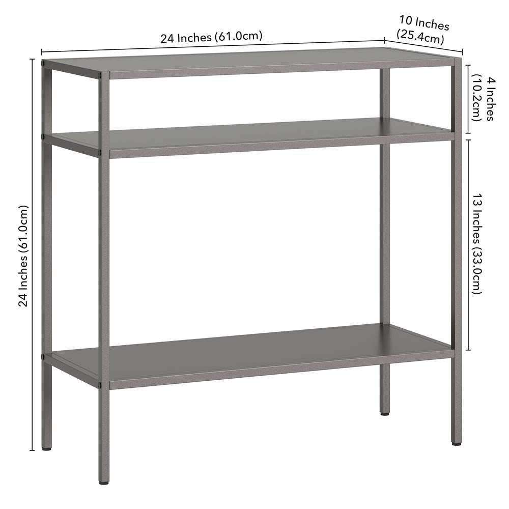 Ricardo 24'' Wide Rectangular Side Table in Gunmetal Gray. Picture 5
