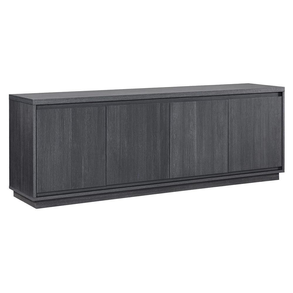 Presque Rectangular TV Stand for TV's up to 80" in Charcoal Gray. Picture 1