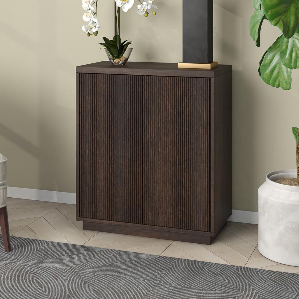 Alston 28" Wide Rectangular Accent Cabinet in Alder Brown. Picture 4