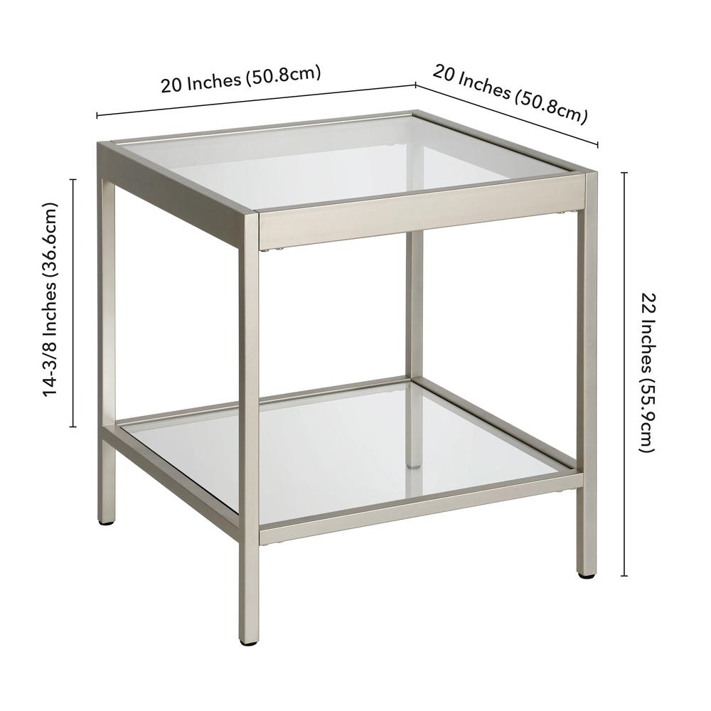 Alexis 20'' Wide Square Side Table in Nickel. Picture 5
