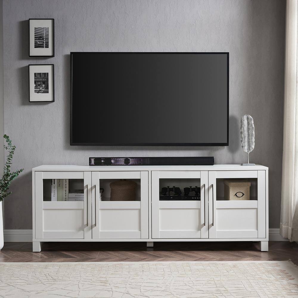 Holbrook Rectangular TV Stand for TV's up to 75" in White. Picture 2