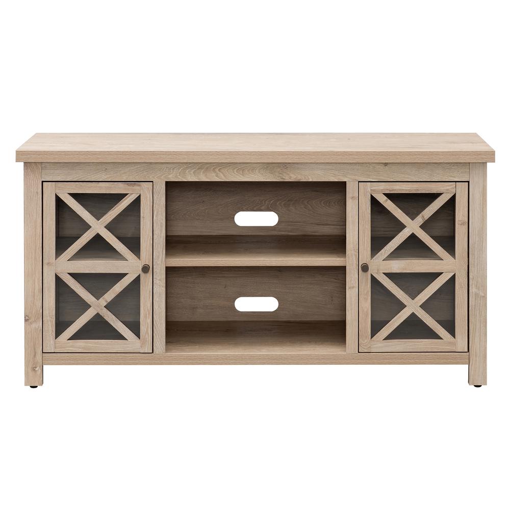 Colton Rectangular TV Stand for TV's up to 55" in White Oak. Picture 3