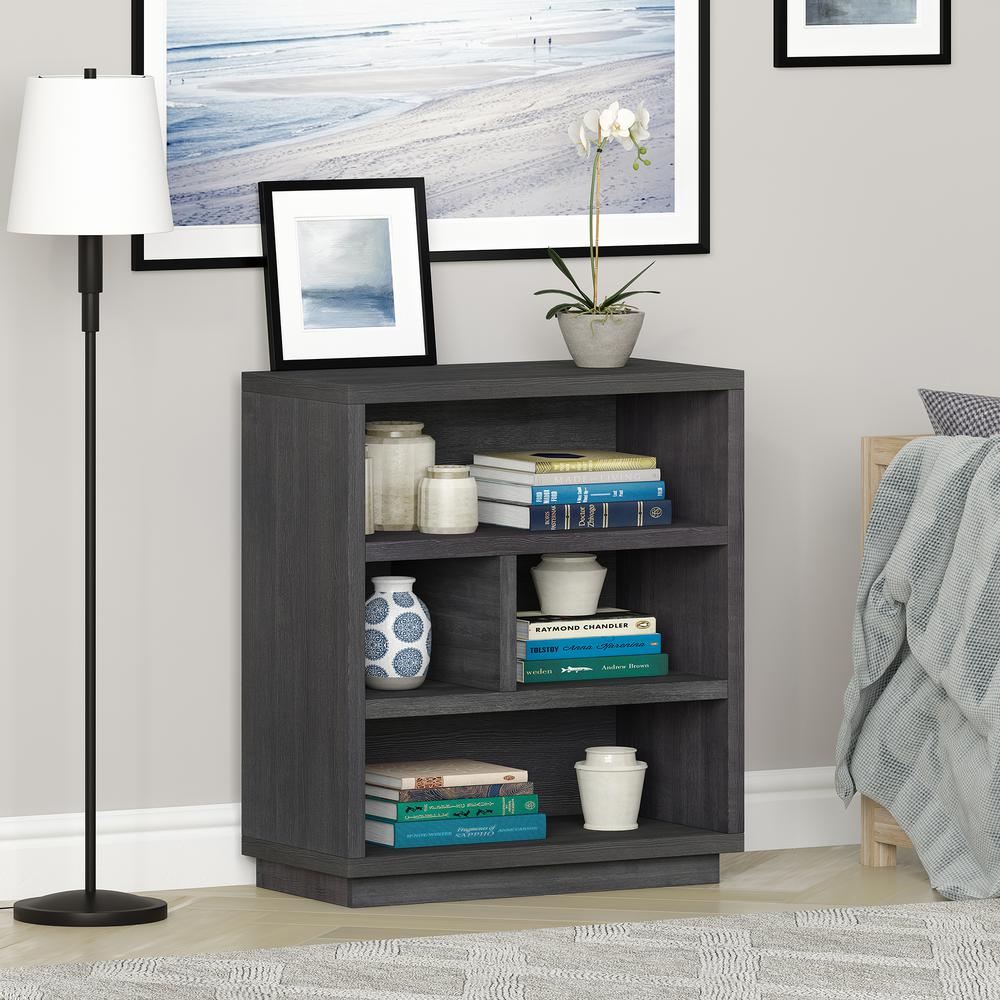 Bowman 32'' Tall Rectangular Bookcase in Charcoal Gray. Picture 2