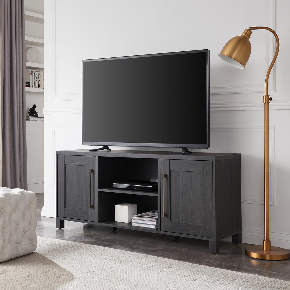 Chabot Rectangular TV Stand for TV's up to 65" in Charcoal Gray. Picture 2