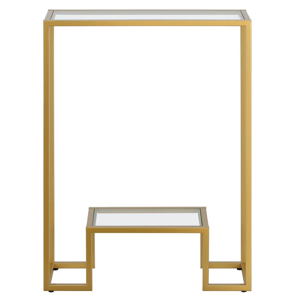 Athena 22'' Wide Rectangular Console Table in Brass. Picture 3