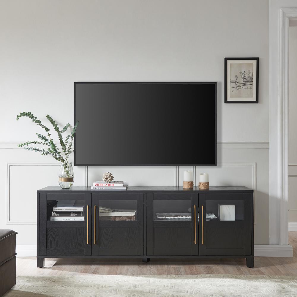 Holbrook Rectangular TV Stand for TV's up to 75" in Black Grain. Picture 2