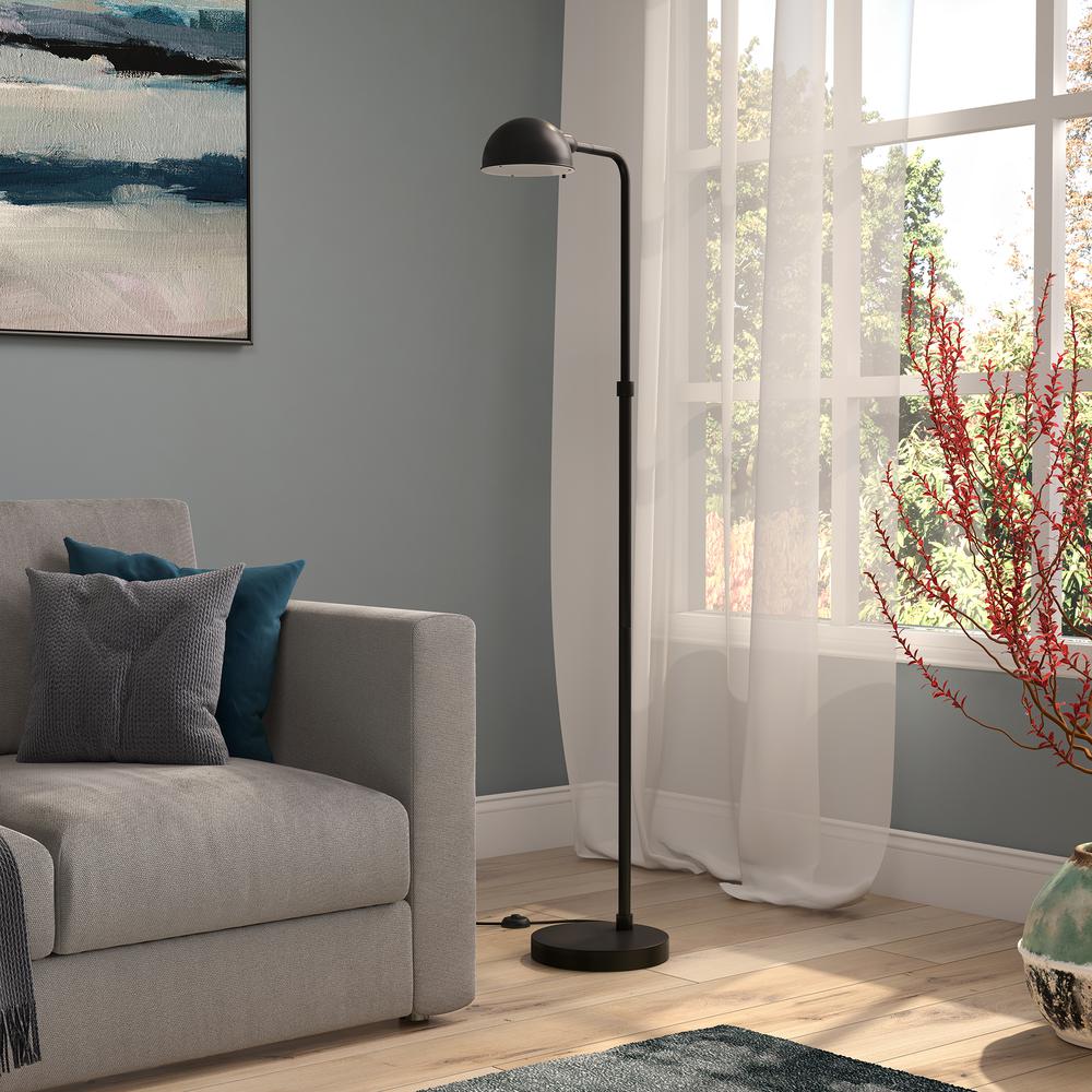 Arundel 66" Tall Integrated LED Floor Lamp with Metal Shade in Blackened Bronze. Picture 2