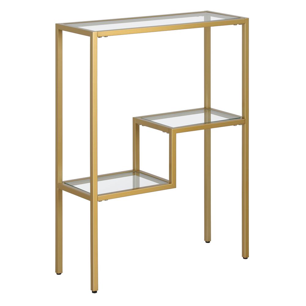 Lovett 22'' Wide Rectangular Console Table in Brass. The main picture.