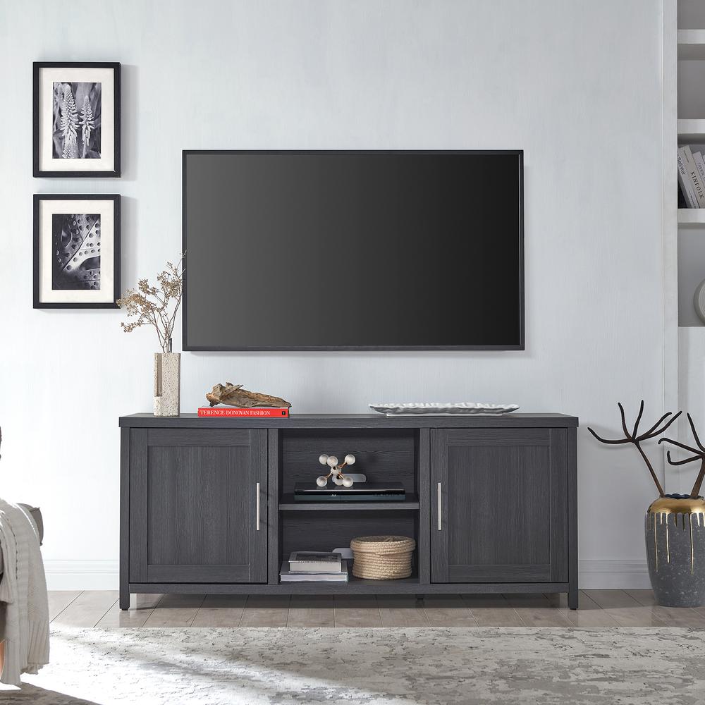 Strahm Rectangular TV Stand for TV's up to 65" in Charcoal Gray. Picture 7