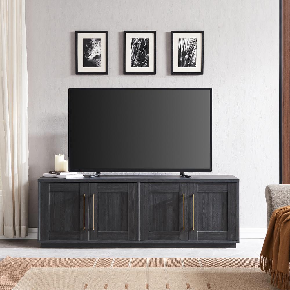 Tillman Rectangular TV Stand for TV's up to 80" in Charcoal Gray. Picture 4