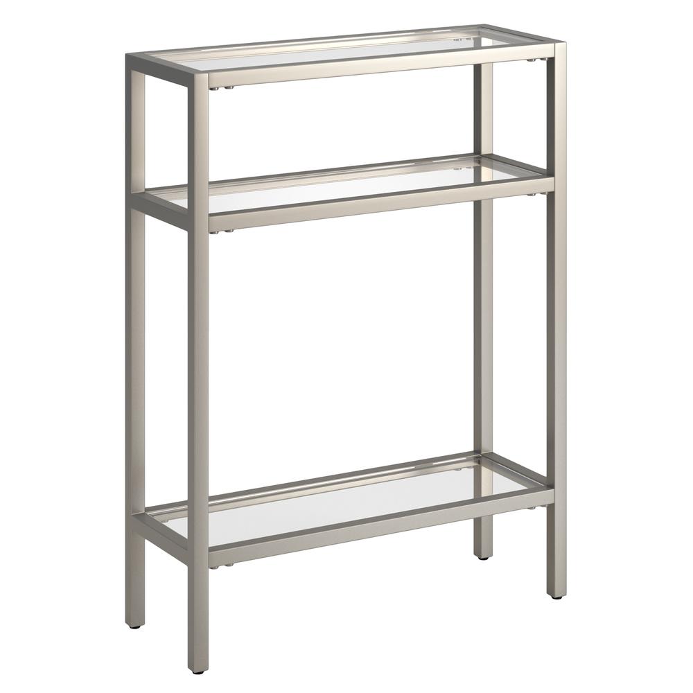 Sivil 22'' Wide Rectangular Console Table in Satin Nickel. Picture 1