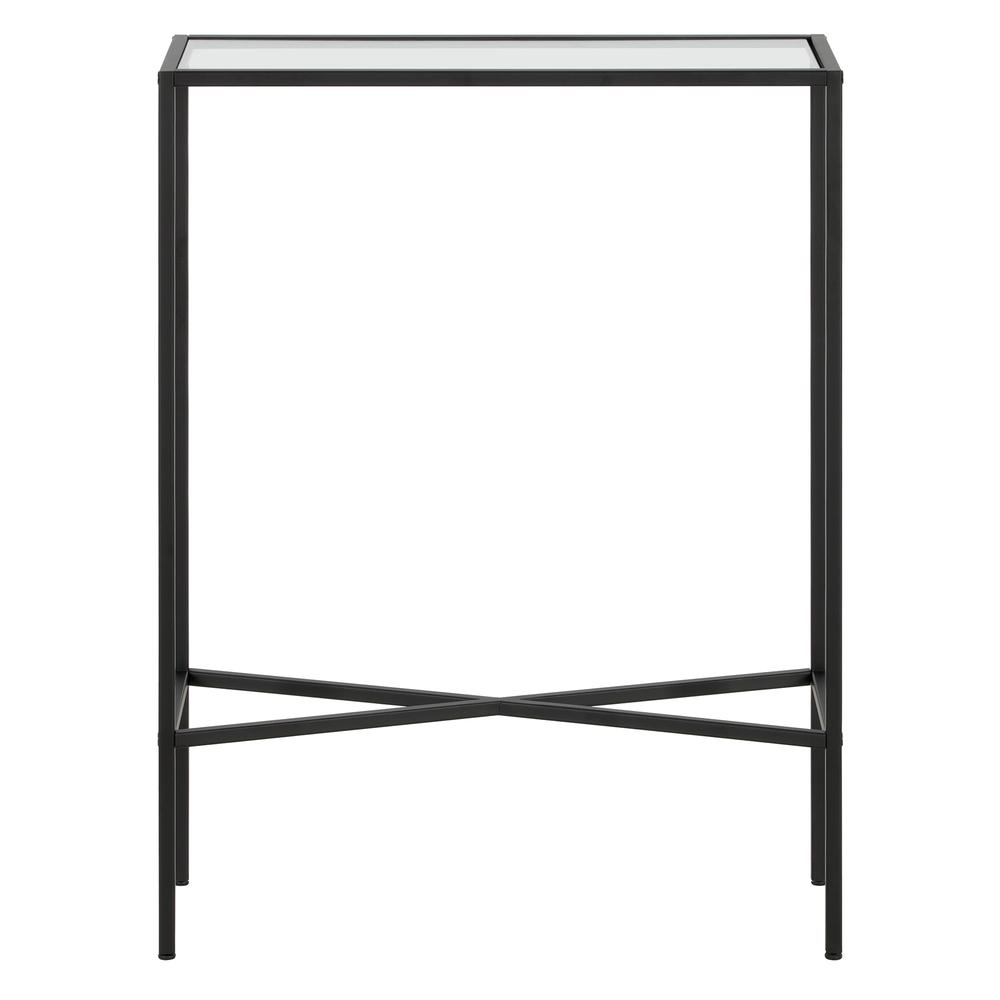 Henley 22'' Wide Rectangular Console Table with Glass Top in Blackened Bronze. Picture 3